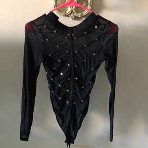 Sheer studded body suit